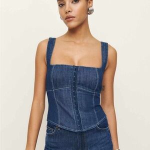 Reformation Tagliatelle Denim Top